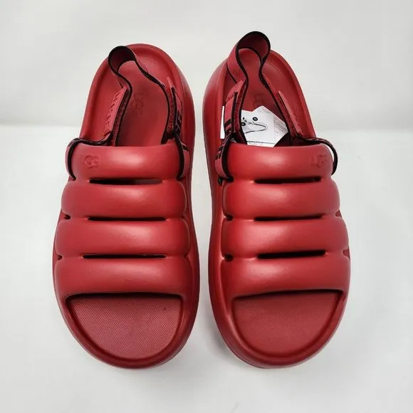 UGG Slides Men 9 Red Foam Yeah Sport adjustable Strap Slingback Beach Sandals