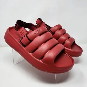 UGG Slides Men 9 Red Foam Yeah Sport adjustable Strap Slingback Beach Sandals