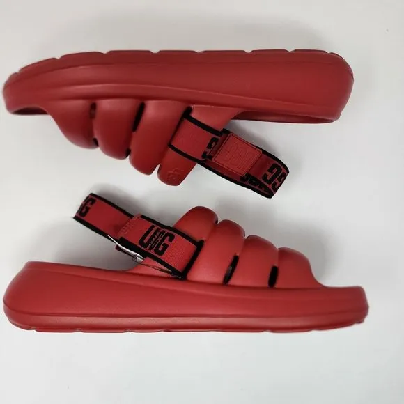 UGG Slides Men 9 Red Foam Yeah Sport adjustable Strap Slingback Beach Sandals