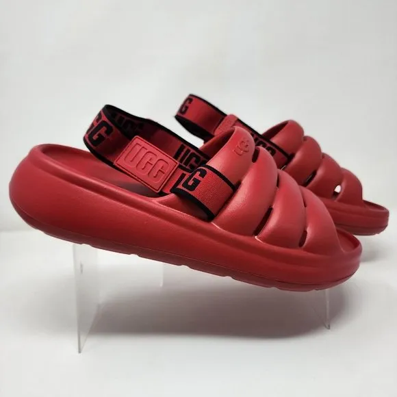 UGG Slides Men 9 Red Foam Yeah Sport adjustable Strap Slingback Beach Sandals