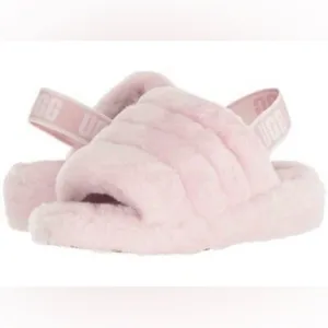 UGG slippers fluff yeah slides open toe sandal style with stretchy elastic back