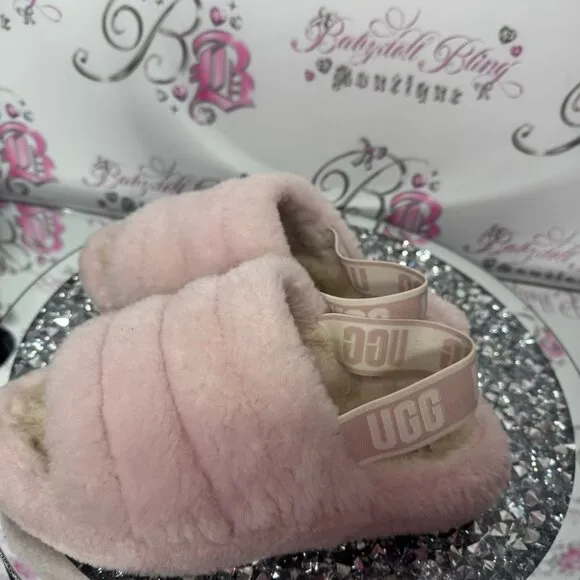 UGG slippers fluff yeah slides open toe sandal style with stretchy elastic back