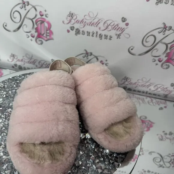 UGG slippers fluff yeah slides open toe sandal style with stretchy elastic back