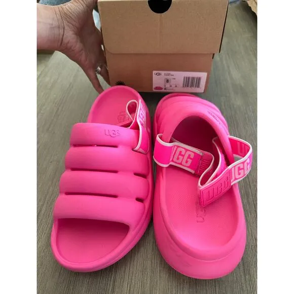 Ugg sport yeah pink women’s waterproof slides size 8 in original box