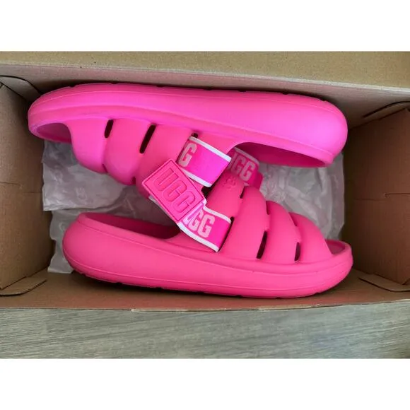 Ugg sport yeah pink women’s waterproof slides size 8 in original box