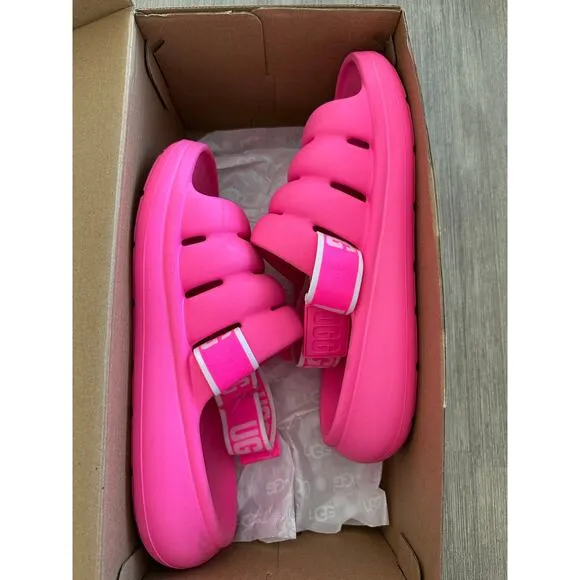Ugg sport yeah pink women’s waterproof slides size 8 in original box