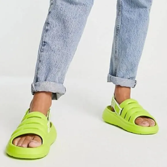 UGG Sport Yeah Sandals Slip-on Slides Lime Green Size Big Kids 5 Women’s 6 NEW