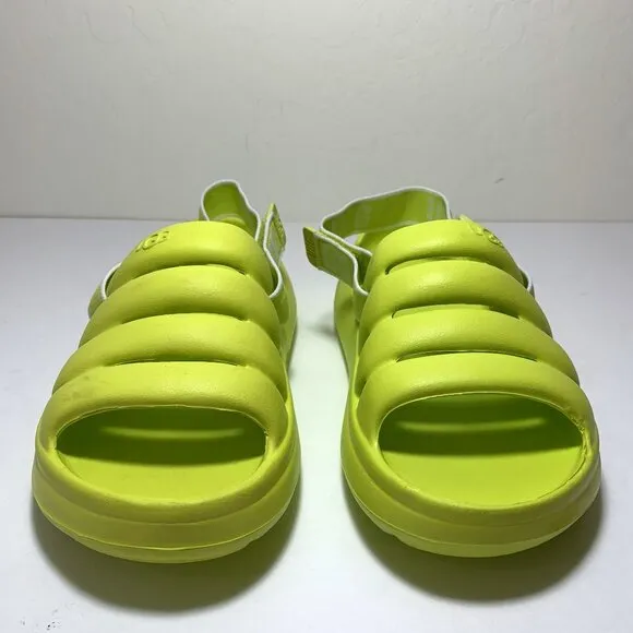 UGG Sport Yeah Sandals Slip-on Slides Lime Green Size Big Kids 5 Women’s 6 NEW