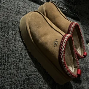 UGG Tan and Red Cozy Slip-On Loafers
