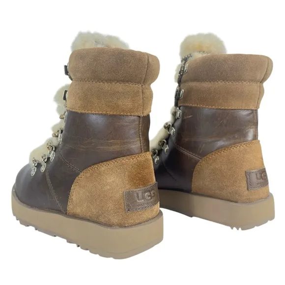 UGG | Women's 5 |‎ Viki Waterproof Chestnut Brown Shearling Lace-Up Boots