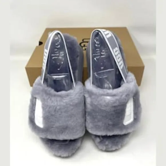 UGG Women's DISCO Slides Gray White Women's Size 1112258 SAMT