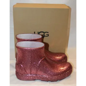 UGG WOMEN'S DRIZLITA WATERPROOF RAIN BOOTS PINK GLITTER YOUTH 5