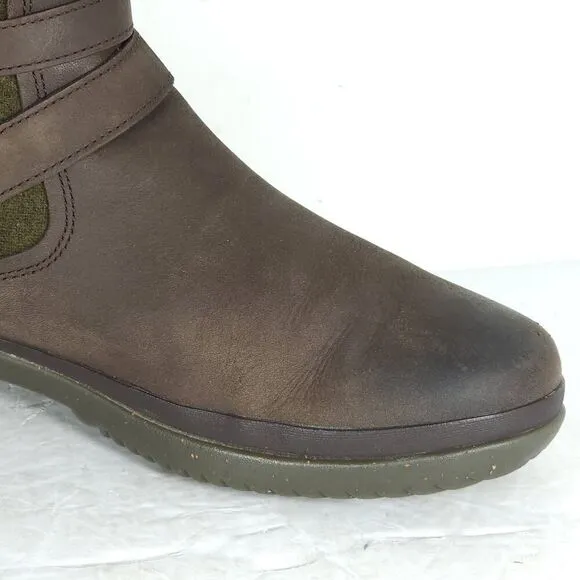 UGG Women's Simmens US8,5? Brown Leather Lined LaceUp Waterproof Wintet Boots