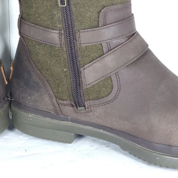 UGG Women's Simmens US8,5? Brown Leather Lined LaceUp Waterproof Wintet Boots