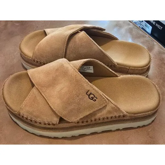 UGGs Goldenstar Crisscross Slide Platform Sandals EUC Size 6
