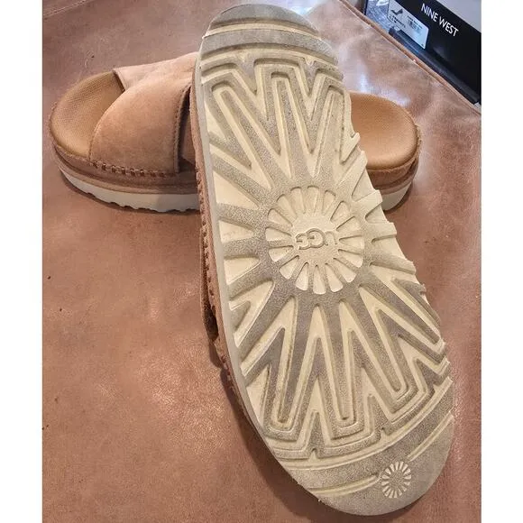 UGGs Goldenstar Crisscross Slide Platform Sandals EUC Size 6