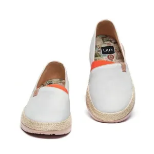 UIN Men's Espadrilles Slip Ons Canvas Walking Casual Shoes Marbella Creamy White