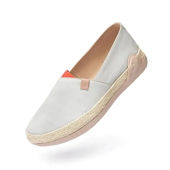 UIN Men's Espadrilles Slip Ons Canvas Walking Casual Shoes Marbella Creamy White