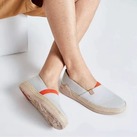 UIN Men's Espadrilles Slip Ons Canvas Walking Casual Shoes Marbella Creamy White