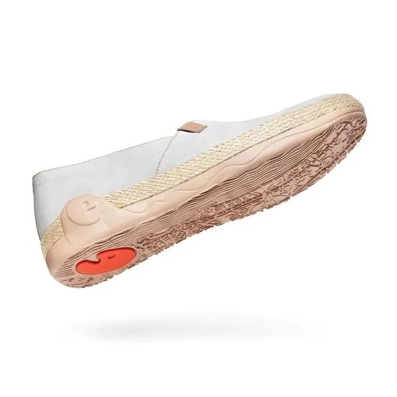 UIN Men's Espadrilles Slip Ons Canvas Walking Casual Shoes Marbella Creamy White