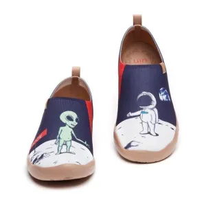 UIN Men's Slip Ons Canvas Flats Walking Casual Loafers Shoes (Nice To Meet U)