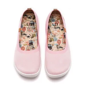 UIN Women's Loafers Comfort Walking Casual Shoes (Valencia Knitted Pink)