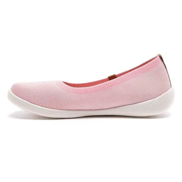 UIN Women's Loafers Comfort Walking Casual Shoes (Valencia Knitted Pink)