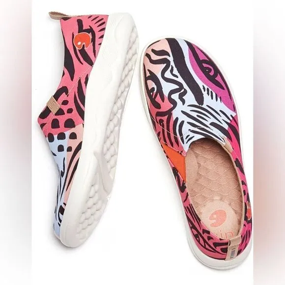 UIN Women's Loafers Slip Ons Casual Travel Comfort Shoes (Leopard’s Eyes III)