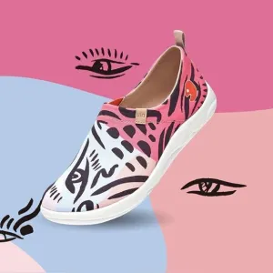 UIN Women's Loafers Slip Ons Casual Travel Comfort Shoes (Leopard’s Eyes III)