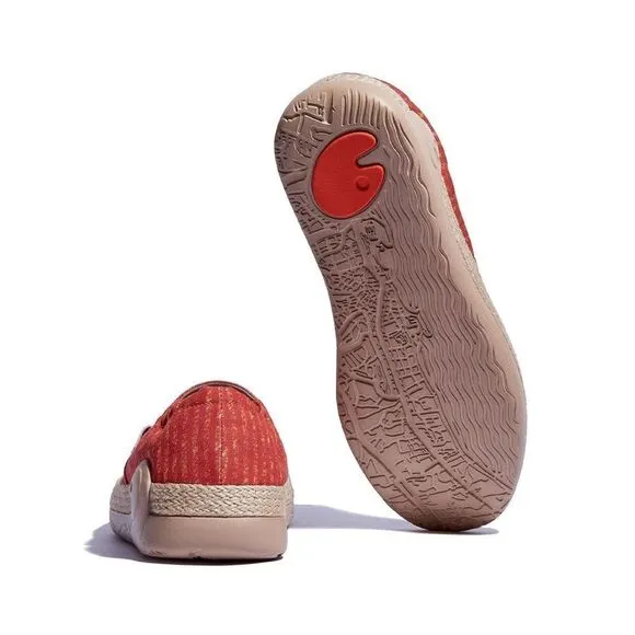 UIN Women's Espadrilles Canvas Walking Casual Shoes (Burnt Ochre Marbella VI)