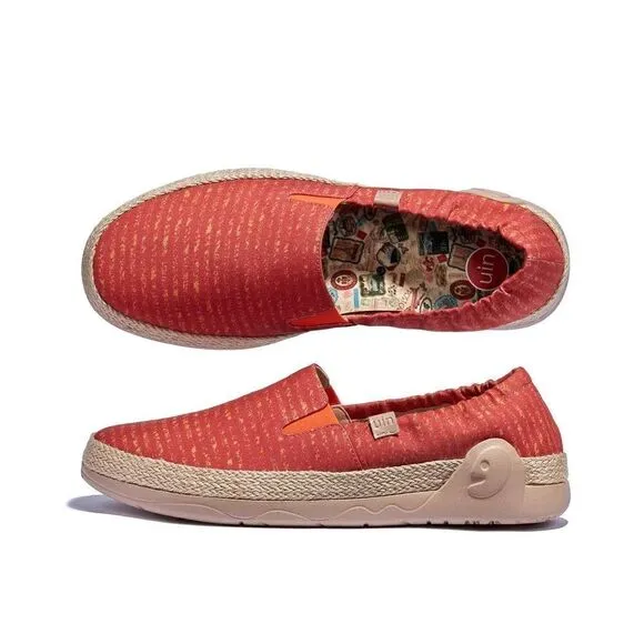 UIN Women's Espadrilles Canvas Walking Casual Shoes (Burnt Ochre Marbella VI)