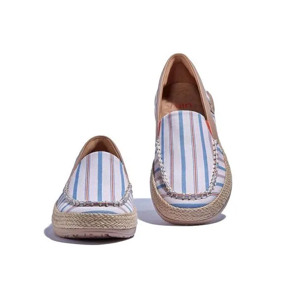 UIN Women's Espadrilles Knitted Casual Shoes (Retro Stripes Marbella V)