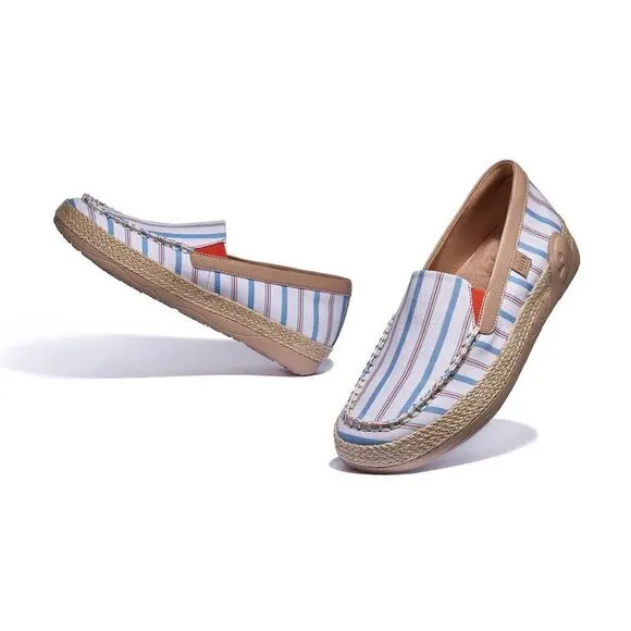 UIN Women's Espadrilles Knitted Casual Shoes (Retro Stripes Marbella V)