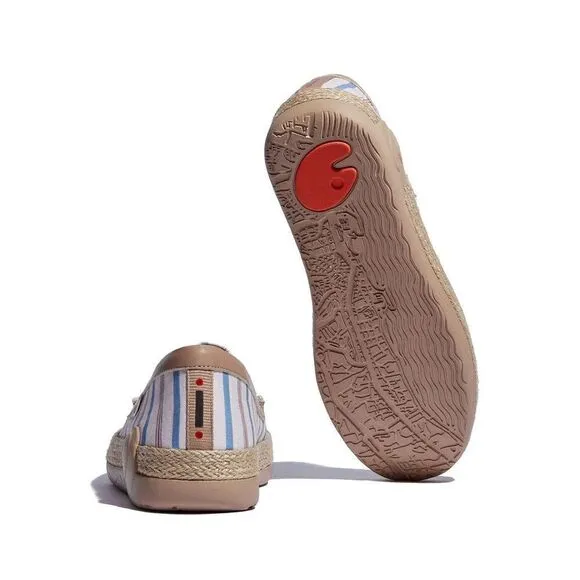 UIN Women's Espadrilles Knitted Casual Shoes (Retro Stripes Marbella V)