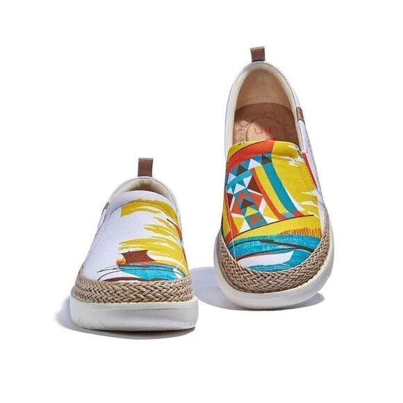 UIN Women's Loafers Slip On Casual Comfort Shoes (Surfing by Sea Tarragona)