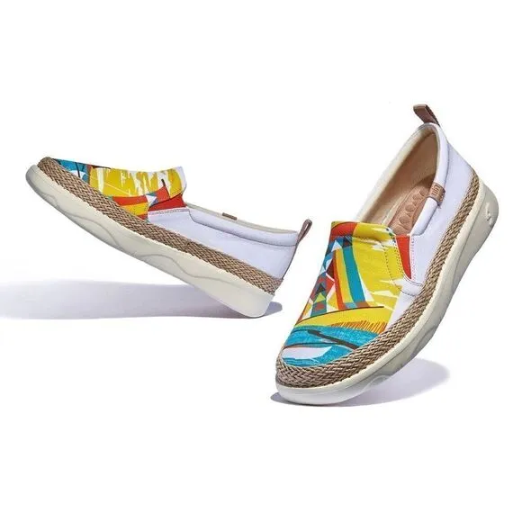 UIN Women's Loafers Slip On Casual Comfort Shoes (Surfing by Sea Tarragona)