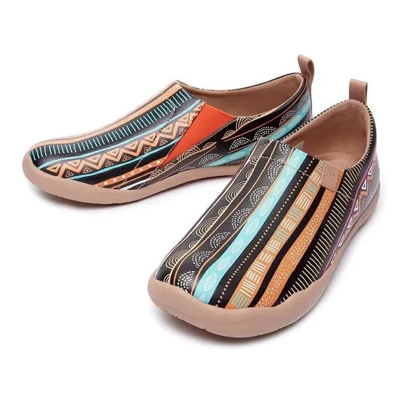 UIN Women's Walking Travel Shoes Slip On Microfiber Casual Loafers (Color Bar)