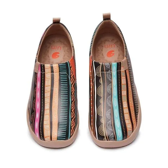 UIN Women's Walking Travel Shoes Slip On Microfiber Casual Loafers (Color Bar)