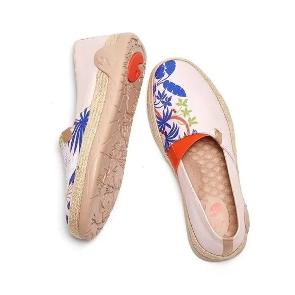 UIN Women's Espadrilles Slip Ons Walking Casual Loafers Marbella (Summer Blue)
