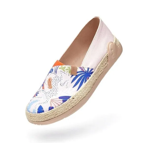 UIN Women's Espadrilles Slip Ons Walking Casual Loafers Marbella (Summer Blue)