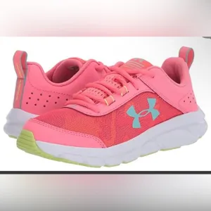 Under armor UA GS Assert 8. NWT size 5Y. Florescent pink color.