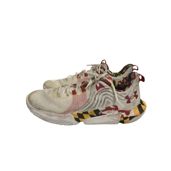 Under Armour Flow FUTR X 2 Team Men Size 15 Red White Maryland Colorway Sneakers