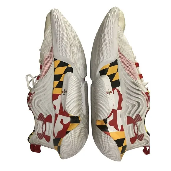 Under Armour Flow FUTR X 2 Team Men Size 15 Red White Maryland Colorway Sneakers