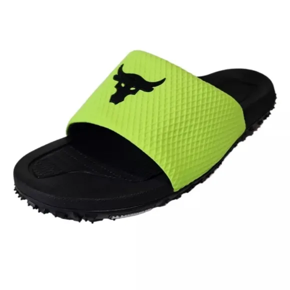 UNDER ARMOUR • Quirky Lime Project Rock Slides Sandals Swim Beach Gym