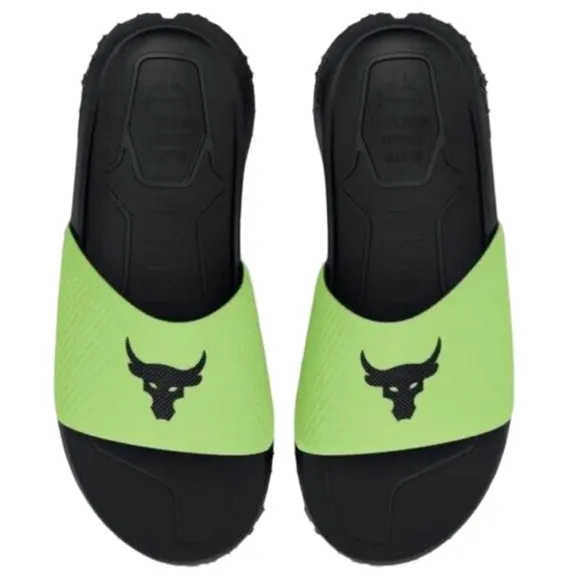 UNDER ARMOUR • Quirky Lime Project Rock Slides Sandals Swim Beach Gym