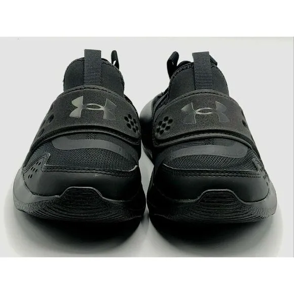 Under Armour Runplay Youth Size 11k Black Slip-On Sneakers 3024211 002 New