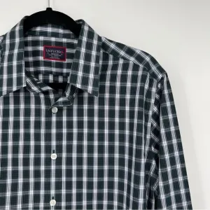 UNTUCK It Slim Fit Wrinkle Free Striped Plaid Check Collar Long Sleeves Shirt