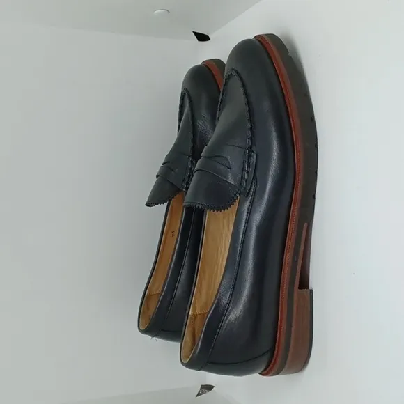 Used Samuel Hubbard Men's Black Leather Comfort Casual Penny Loafers Sz 11