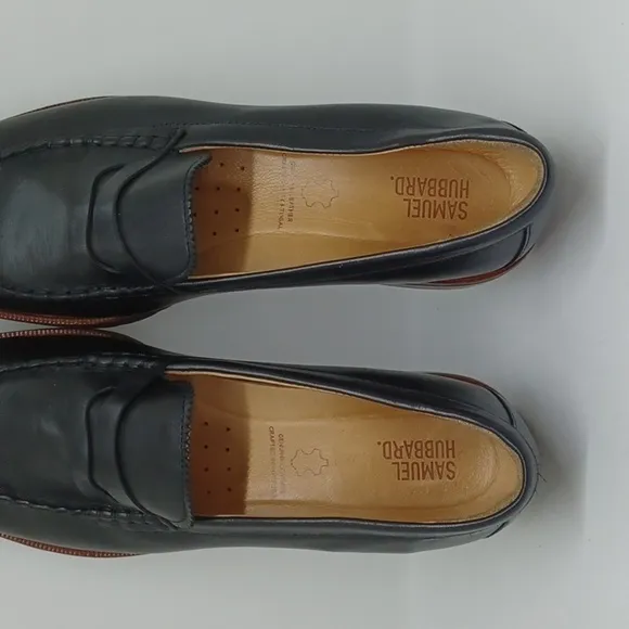 Used Samuel Hubbard Men's Black Leather Comfort Casual Penny Loafers Sz 11