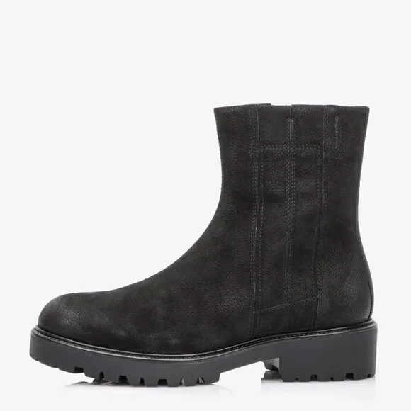 Vagabond Black Lug Leather Upper Fur Lined Boots in Size 7 4857-250-20